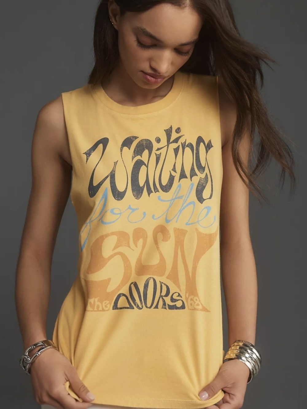NWT Anthropologie Letluv The Doors Waiting For The Sun Graphic Tank